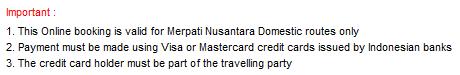 Merpati booking conditions