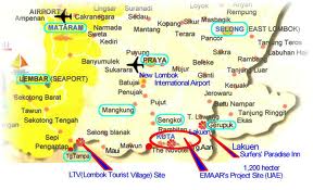 Map of Old and New Lombok Airports Map of Old and New Lombok Airports